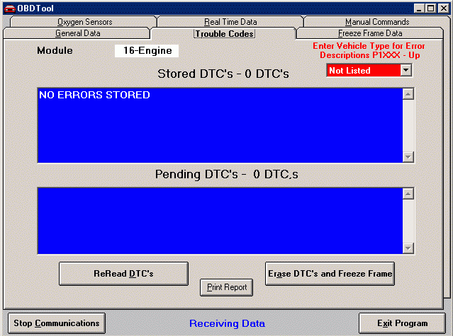 Here's a screen-shot from a second OBD-II program: