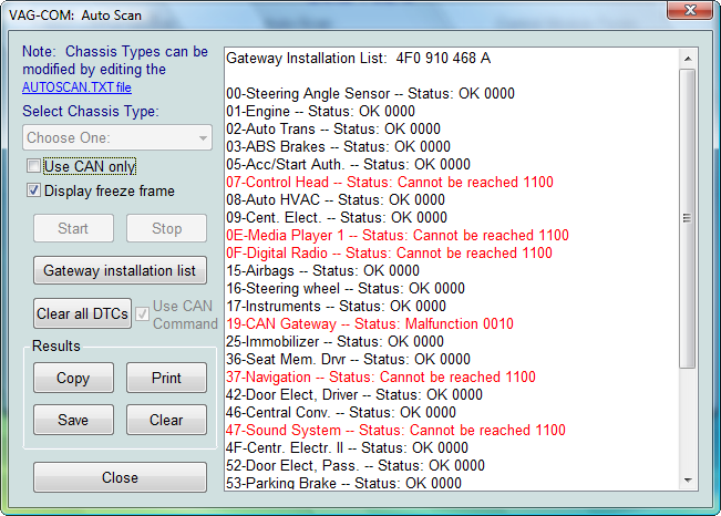 How to scan for fault codes using VCDS / VAGCOM VW, Skoda, Audi