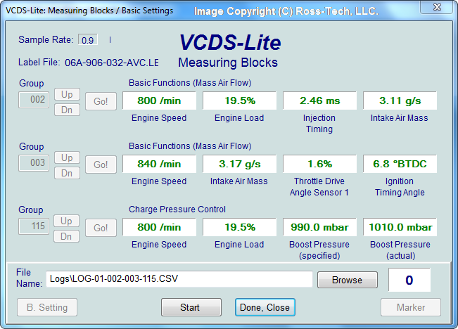 VCDS-Lite Manual: Data Logging