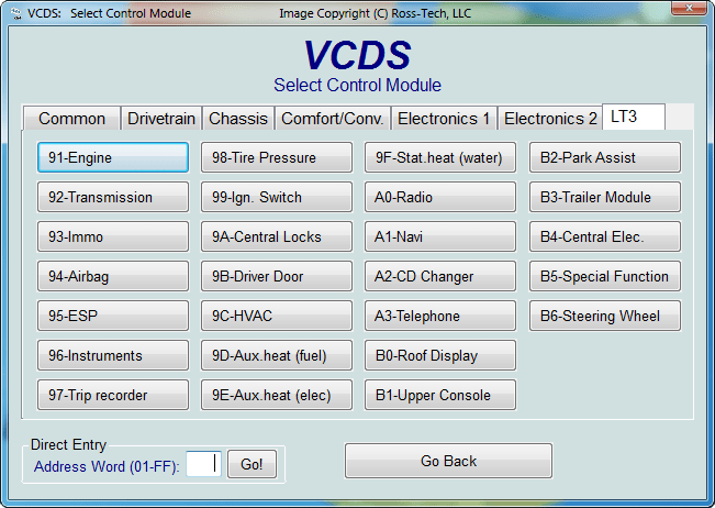 Ross-Tech: VCDS Tour - Crafter / LT3 Functions